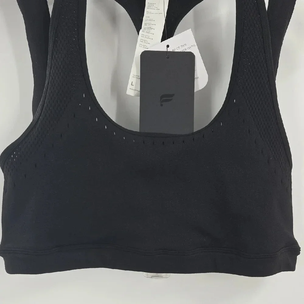 Fabletics Black Racerback Sports Bra L NWT